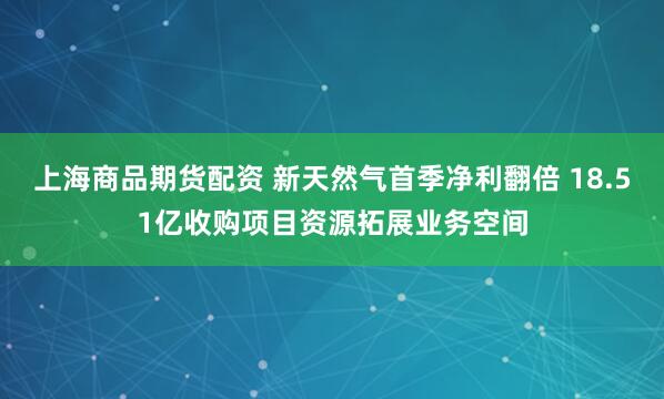 上海商品期货配资 新天然气首季净利翻倍 18.51亿收购项目资源拓展业务空间